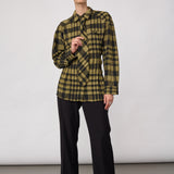 KyelCC Check Tie Pleat Shirt - Army