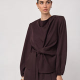 LunaCC Tie Blouse - Bison
