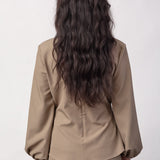LunaCC Tie Blouse - Taupe