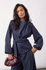 LunaCC Tie Blouse - Navy