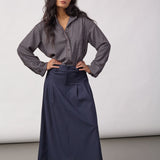 LunaCC New Pocket Pleat Skirt - Navy