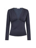 CamillaCC V-Blouse - Dusty Blue