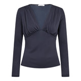 CamillaCC V-Blouse - Dusty Blue