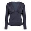 CamillaCC V-Blouse - Dusty Blue