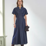 TerryCC Wrap SS  Dress - Navy