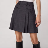 EloraCC Pocket Pleat Mini Skirt - Dark Grey