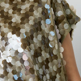 RheaCC Sequin Top - Dusty Army