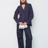LicaCC Pin Scarf Shirt - Navy