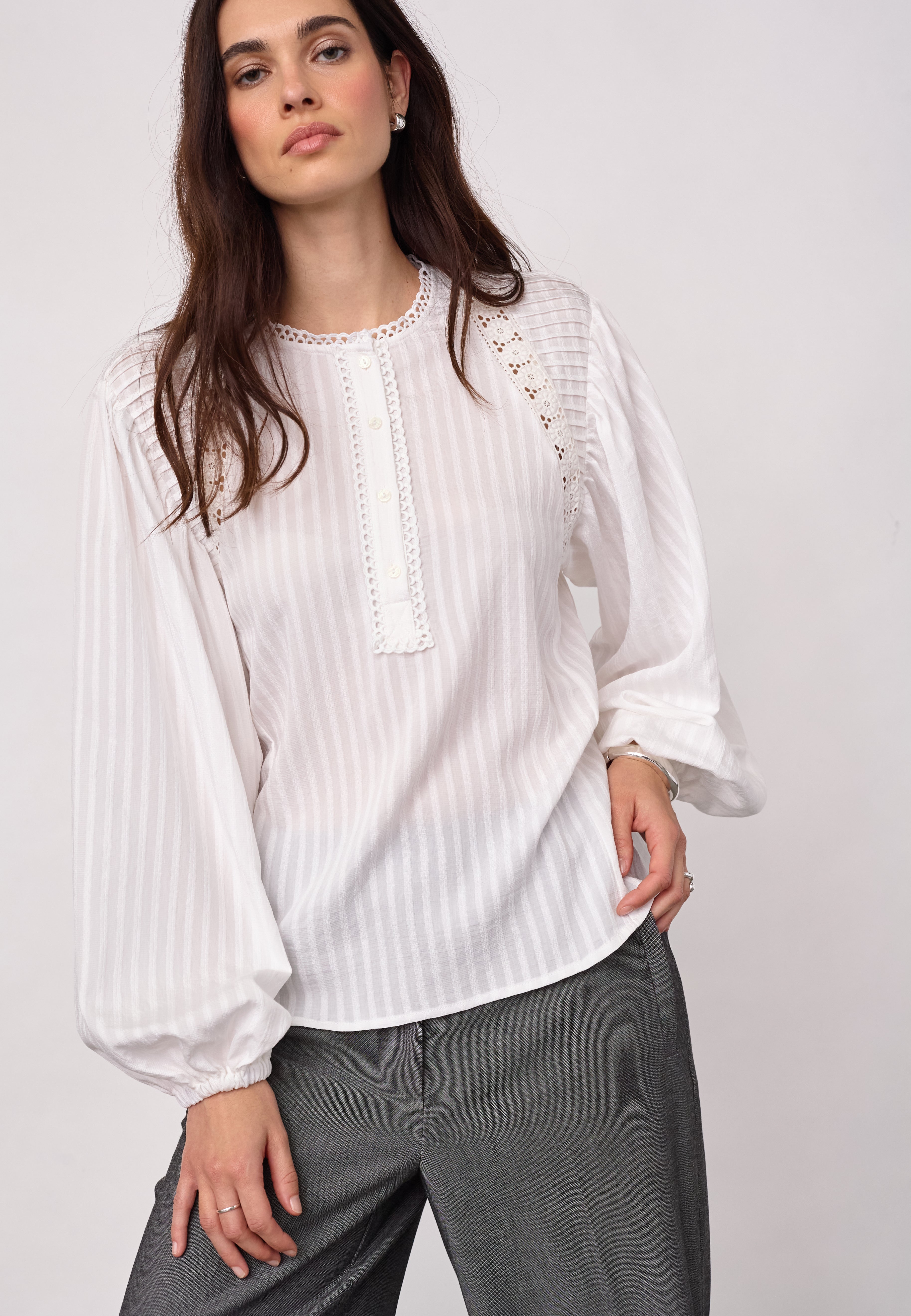SenneCC Lace Blouse - White - Co'couture