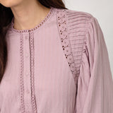SenneCC Lace Blouse - Dusty Rose