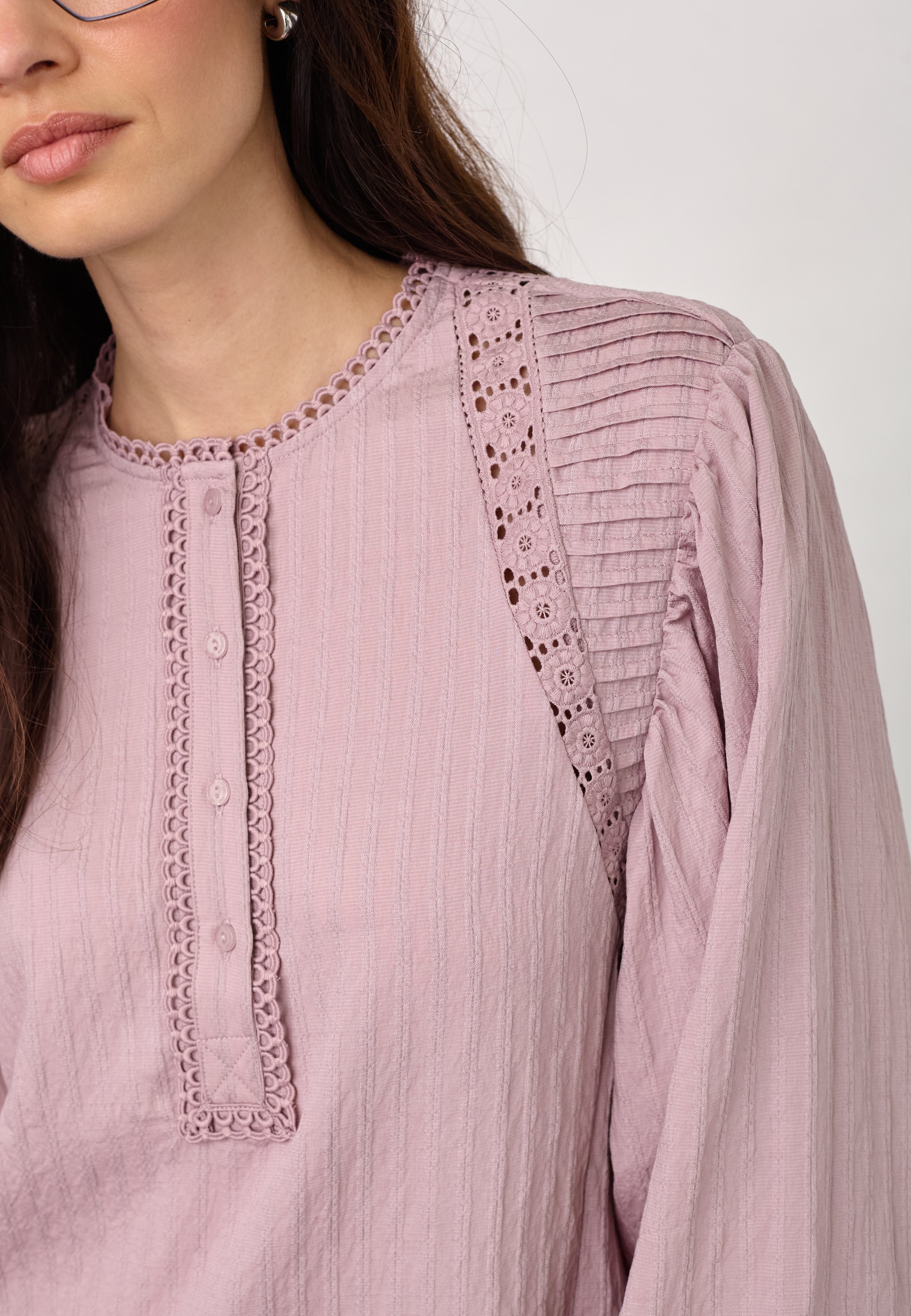 SenneCC Lace Blouse - Dusty Rose - Co'couture
