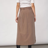 LyviaCC Pleat Pin Skirt - Walnut