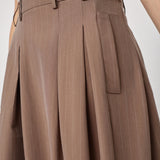 LyviaCC Pleat Pin Skirt - Walnut