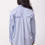 FioraCC Stripe Double Collar Shirt - Pale Blue