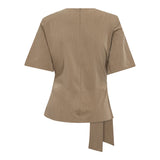 MelvaCC TieCC SS Blouse - Faded Khaki