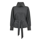 PriscillaCC Funnel Neck Blouse - Mid Grey