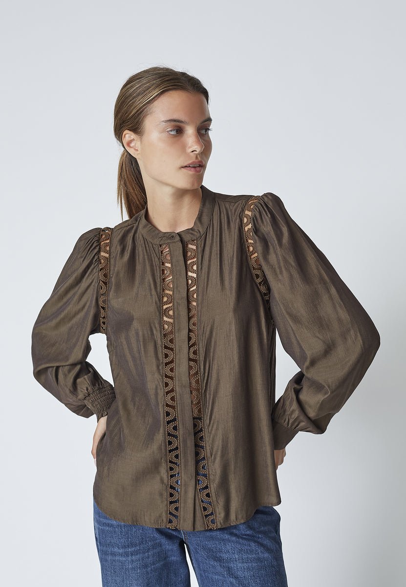 AilaCC Lace Shirt - Mocca - Co'couture