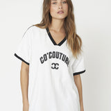 AvanaCC Oversize Sporty V - Tee - White - Co'couture