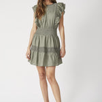 CallumCC Frill Pintuck Dress - Army - Co'couture