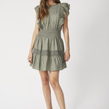 CallumCC Frill Pintuck Dress - Army - Co'couture