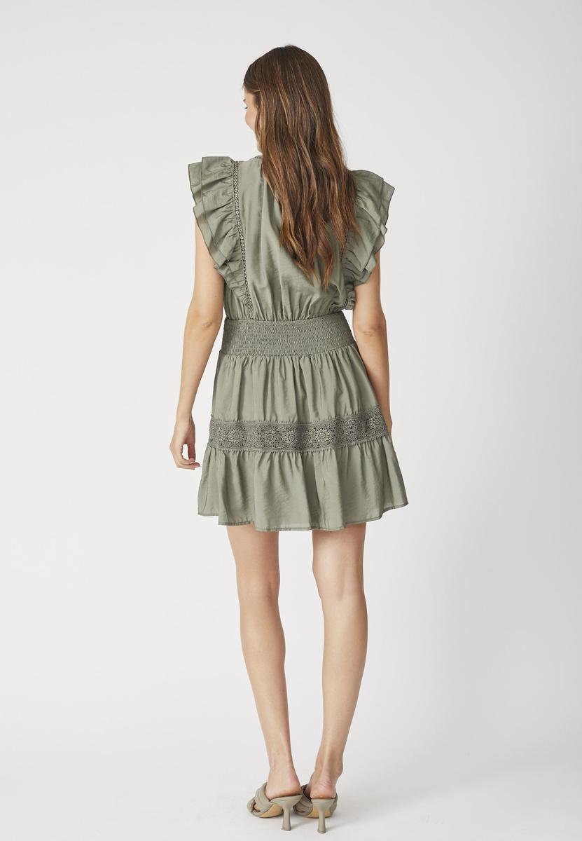 CallumCC Frill Pintuck Dress - Army - Co'couture