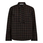 CoraCC Check Frill Shirt - Black - Co'couture