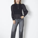 ElisabethCC Mix Zip Knit - Black - Co'couture