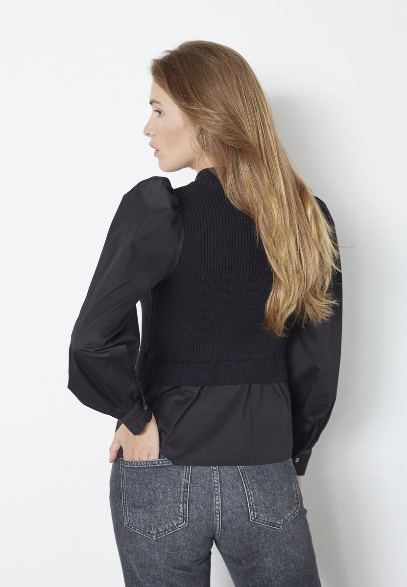 ElisabethCC Mix Zip Knit - Black - Co'couture