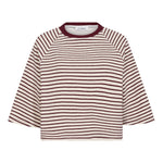ErinCC Stripe Tee - WhiteBurgundy - Co'couture