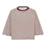 ErinCC Stripe Tee - WhiteBurgundy - Co'couture