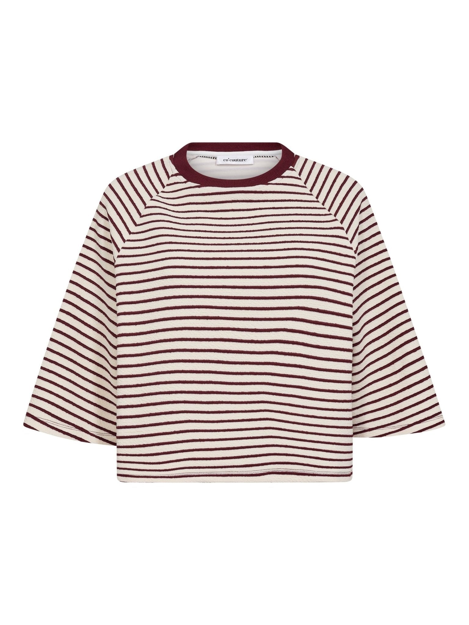 ErinCC Stripe Tee - WhiteBurgundy - Co'couture