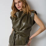 GittCC Pleat Top - Army - Co'couture