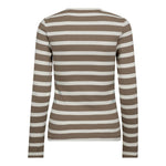 GrannyCC Rib Emb LS Blouse - OffWhite/Walnut - Co'couture