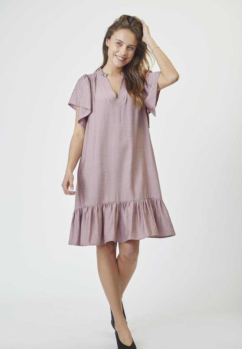 HeraCC Crop SS Frill Dress - Old Rose - Co'couture