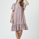 HeraCC Crop SS Frill Dress - Old Rose - Co'couture