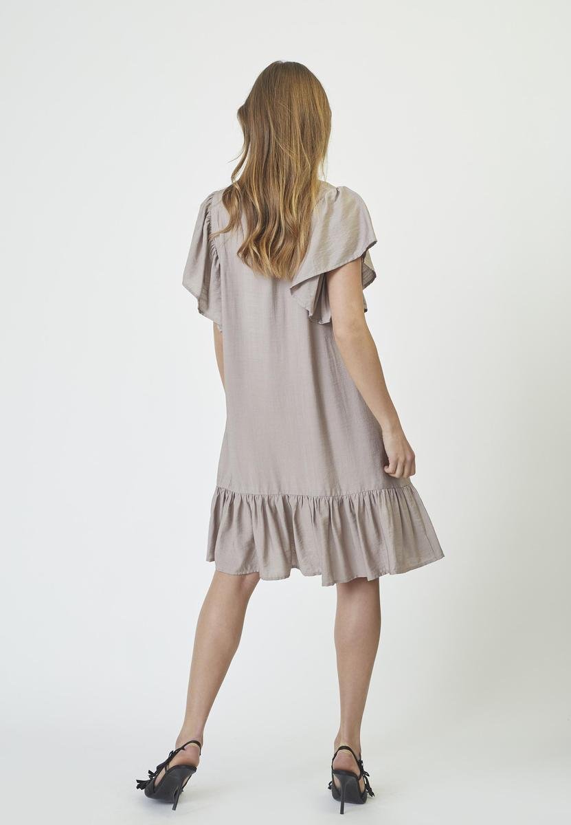 HeraCC Crop SS Frill Dress - Walnut - Co'couture