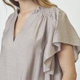 HeraCC Crop SS Frill Dress - Walnut - Co'couture