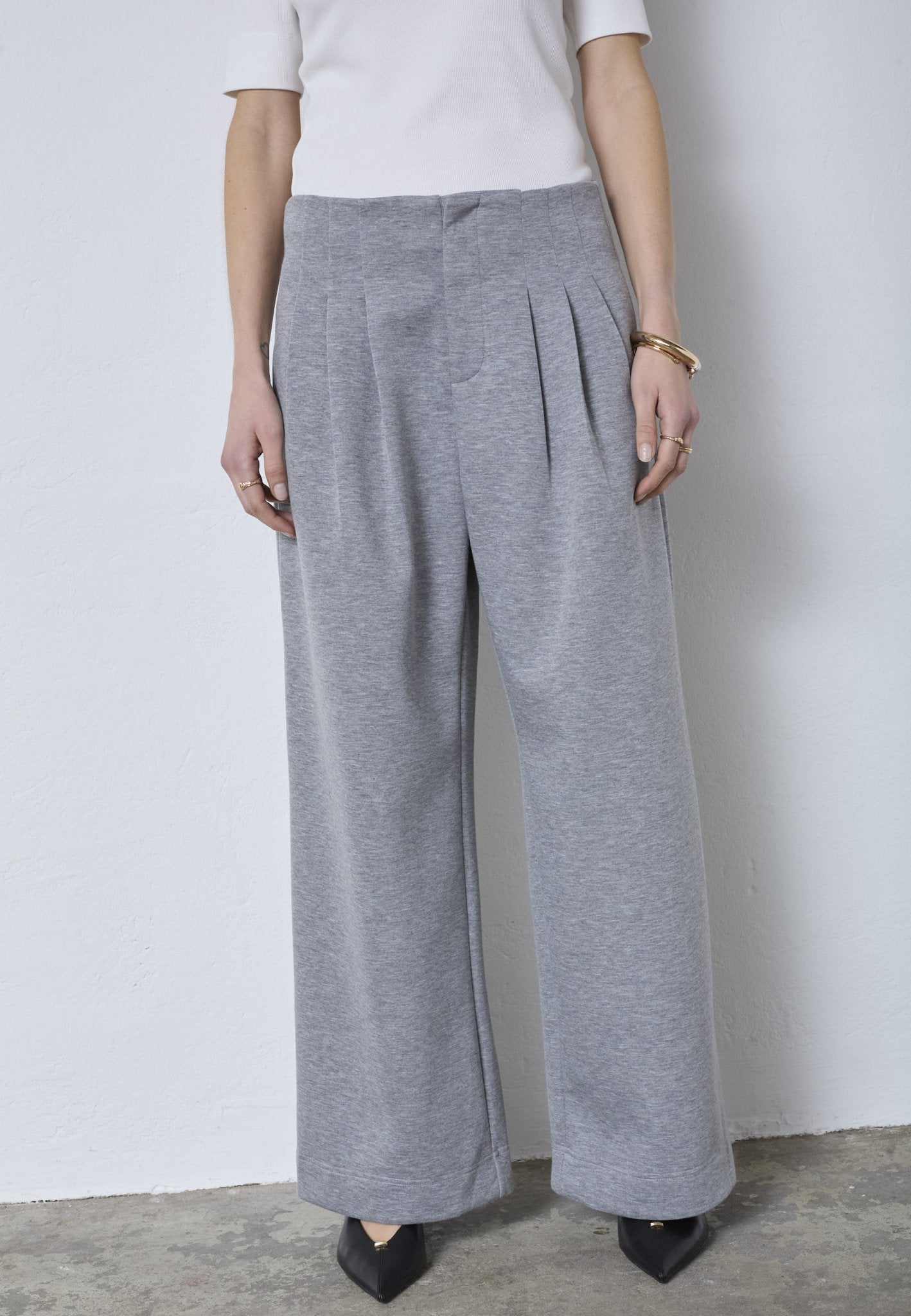 LanceCC Pleat Sweatpant - Grey Melange - Co'couture
