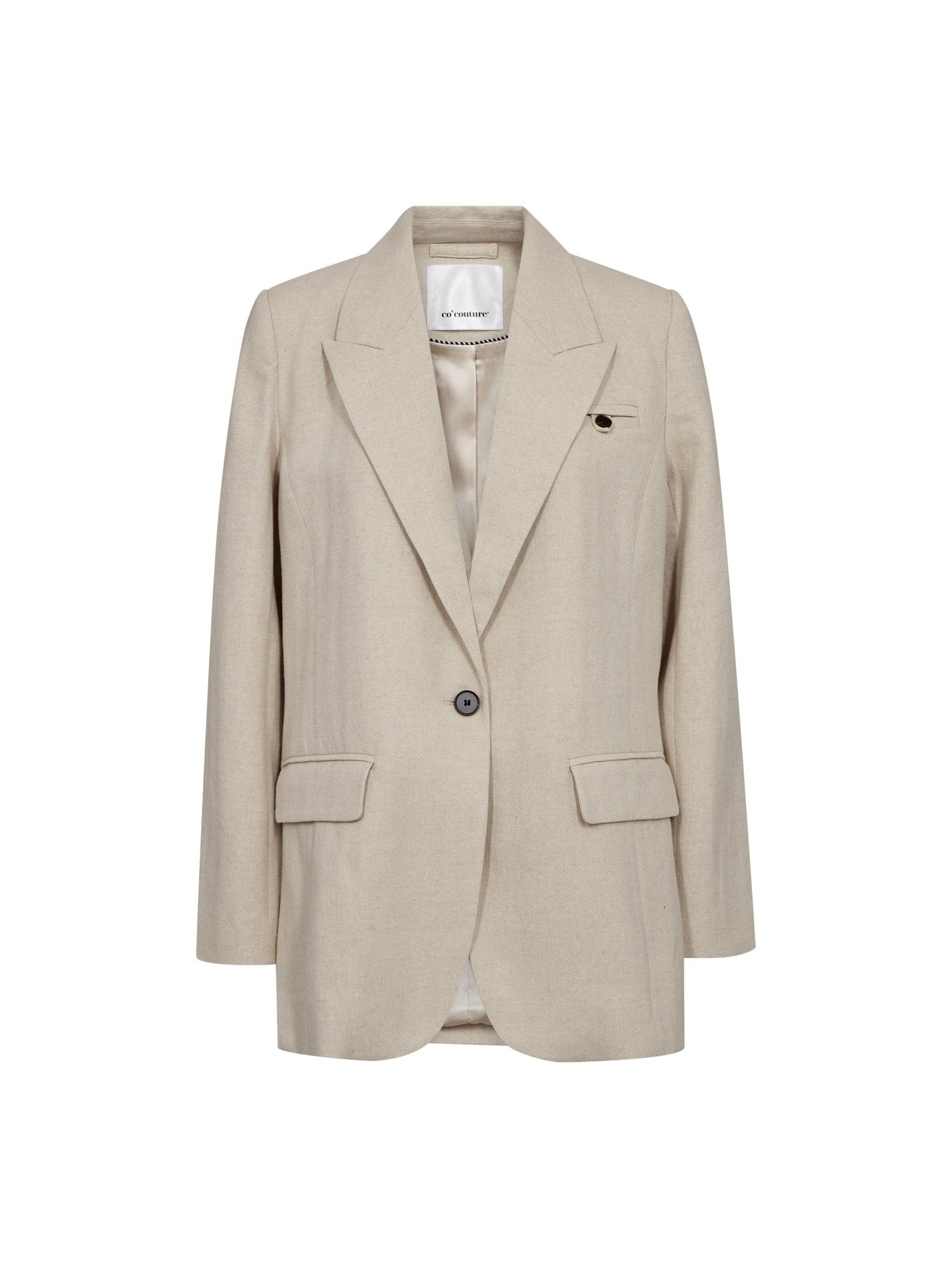 LeenaCC Linen Fitted Blazer - Bone - Co'couture