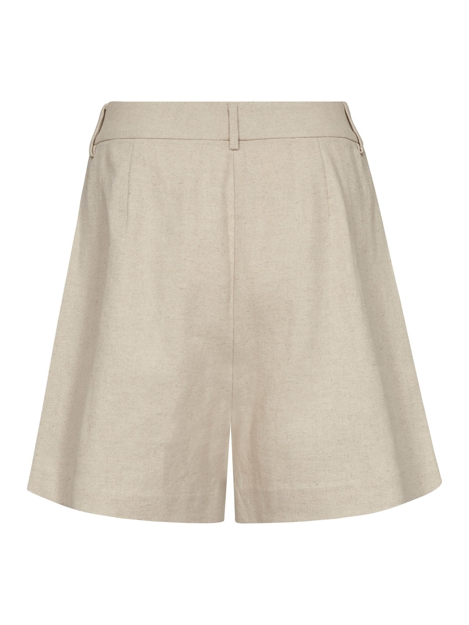 LeenaCC Linen Pleat Shorts - Bone - Co'couture