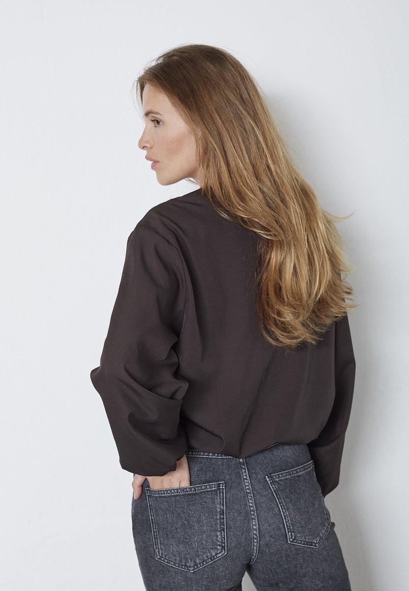 LunaCC Balloon Zip Jacket - Dark Brown - Co'couture