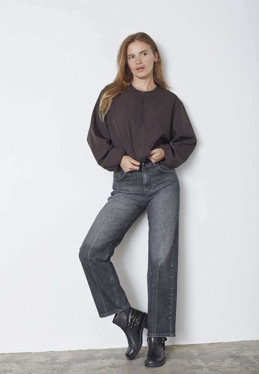 LunaCC Balloon Zip Jacket - Dark Brown - Co'couture