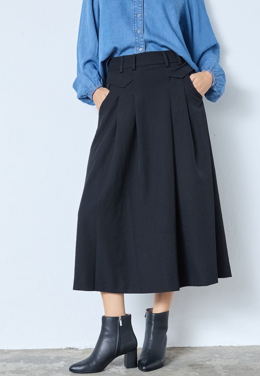 LunaCC Pocket Pleat Skirt - Black - Co'couture