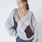 MajaCC Check V - Knit - Mid Grey - Co'couture
