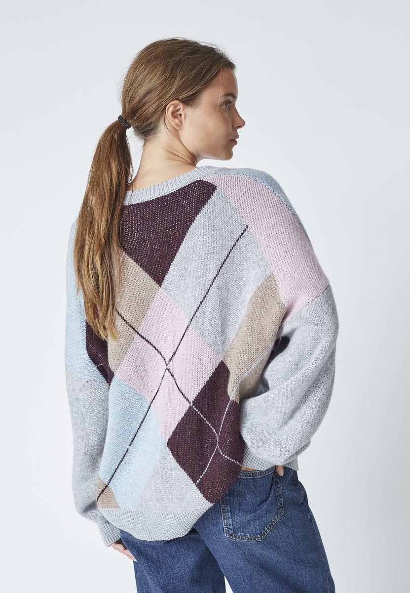 MajaCC Check V - Knit - Mid Grey - Co'couture