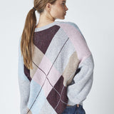 MajaCC Check V - Knit - Mid Grey - Co'couture