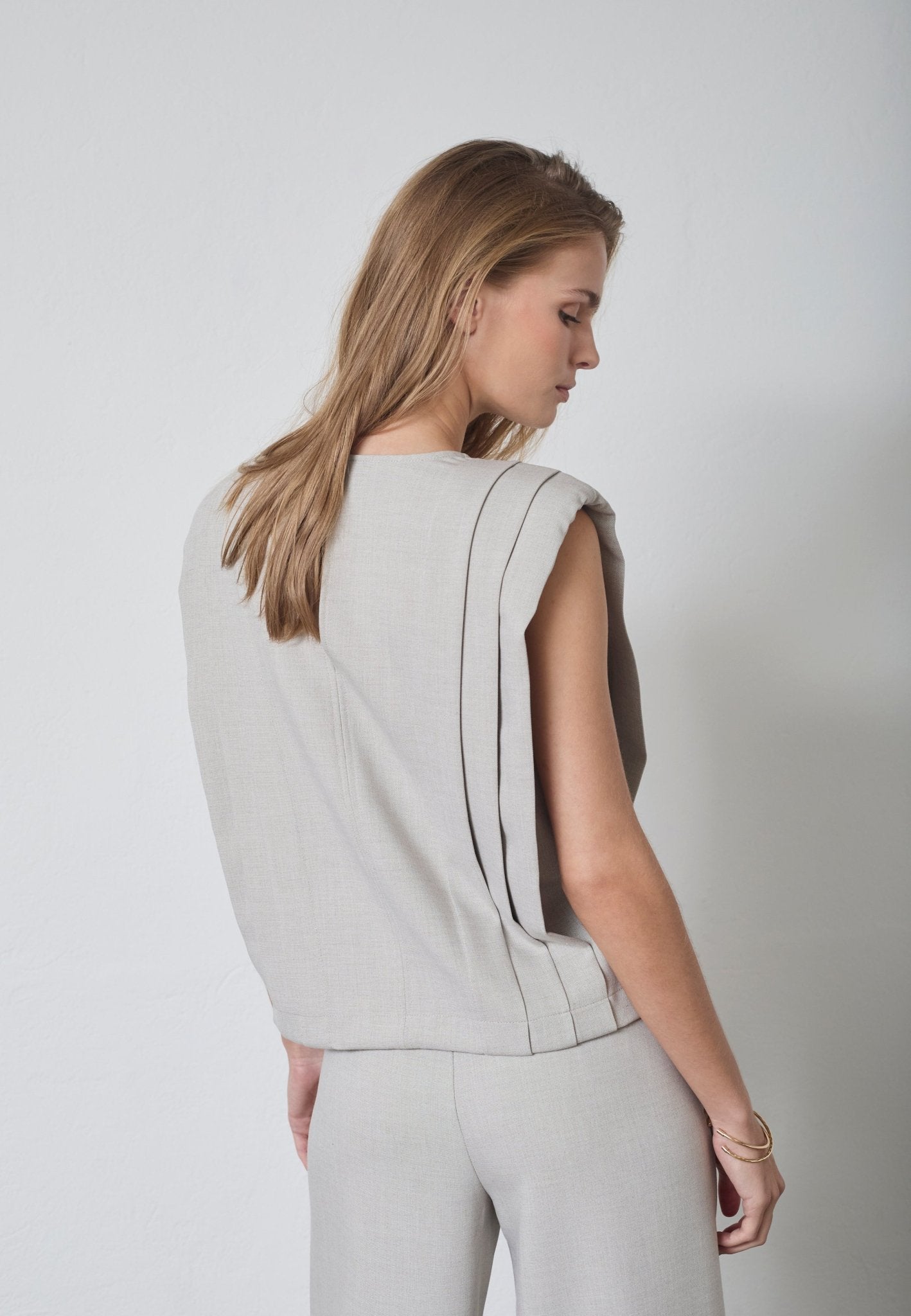 MavaCC Padded Pleat Top - Bone - Co'couture