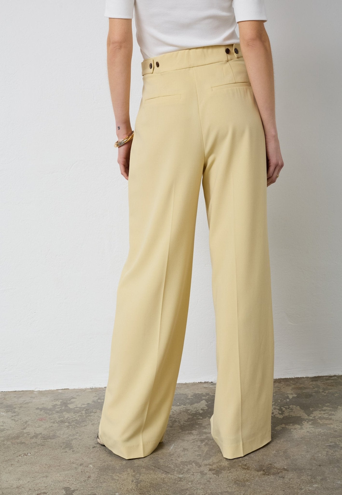 NilanCC Pleat LLPant - PaleYellow - Co'couture