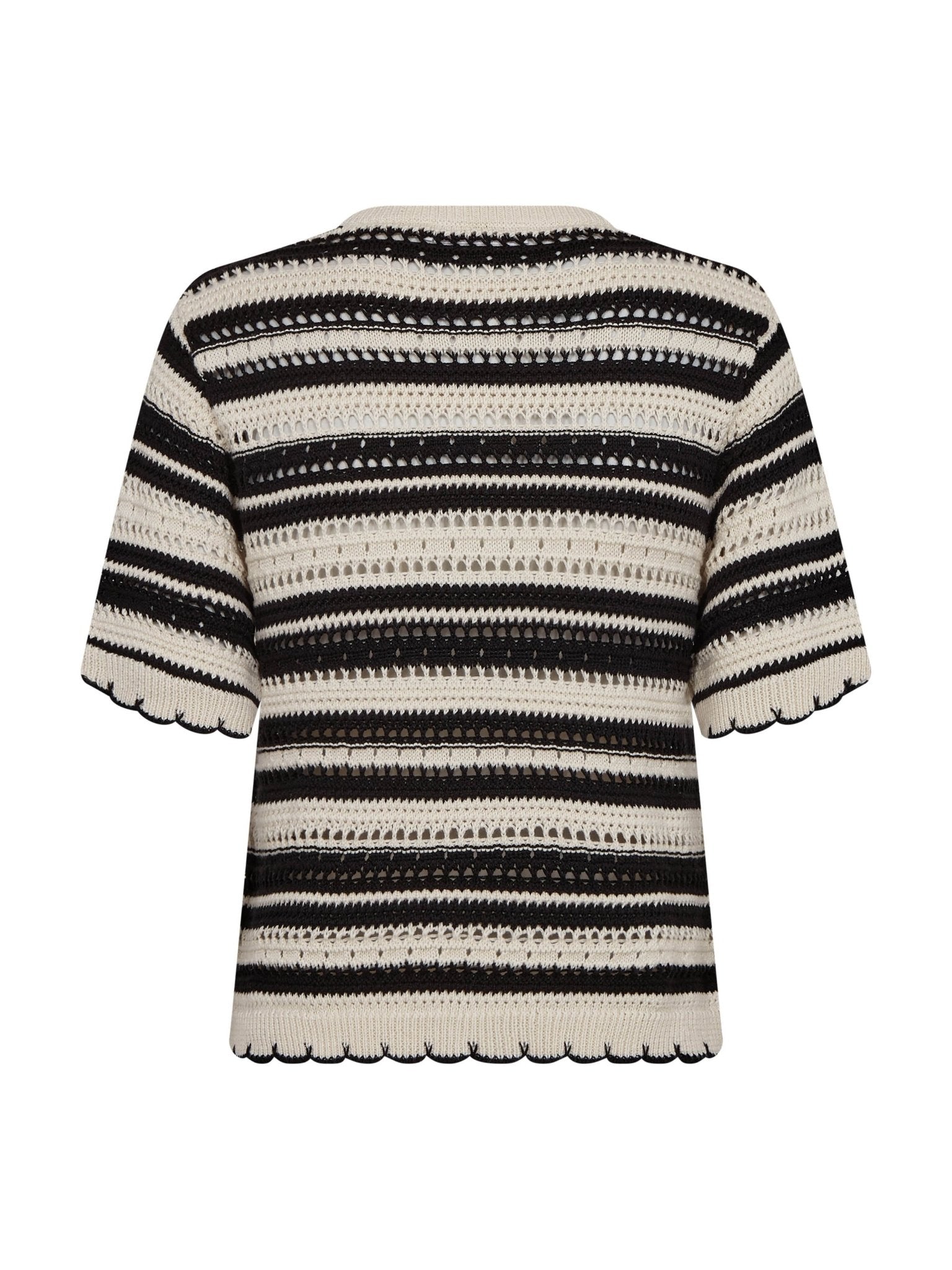 OdetteCC Stripe SS O - Knit - OffWhite - Black - Co'couture