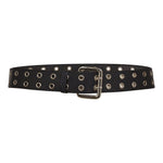 PhoebeCC Leather Eyelet Belt - Black - Co'couture